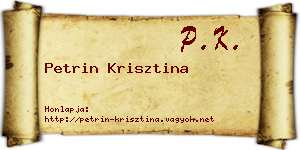 Petrin Krisztina névjegykártya